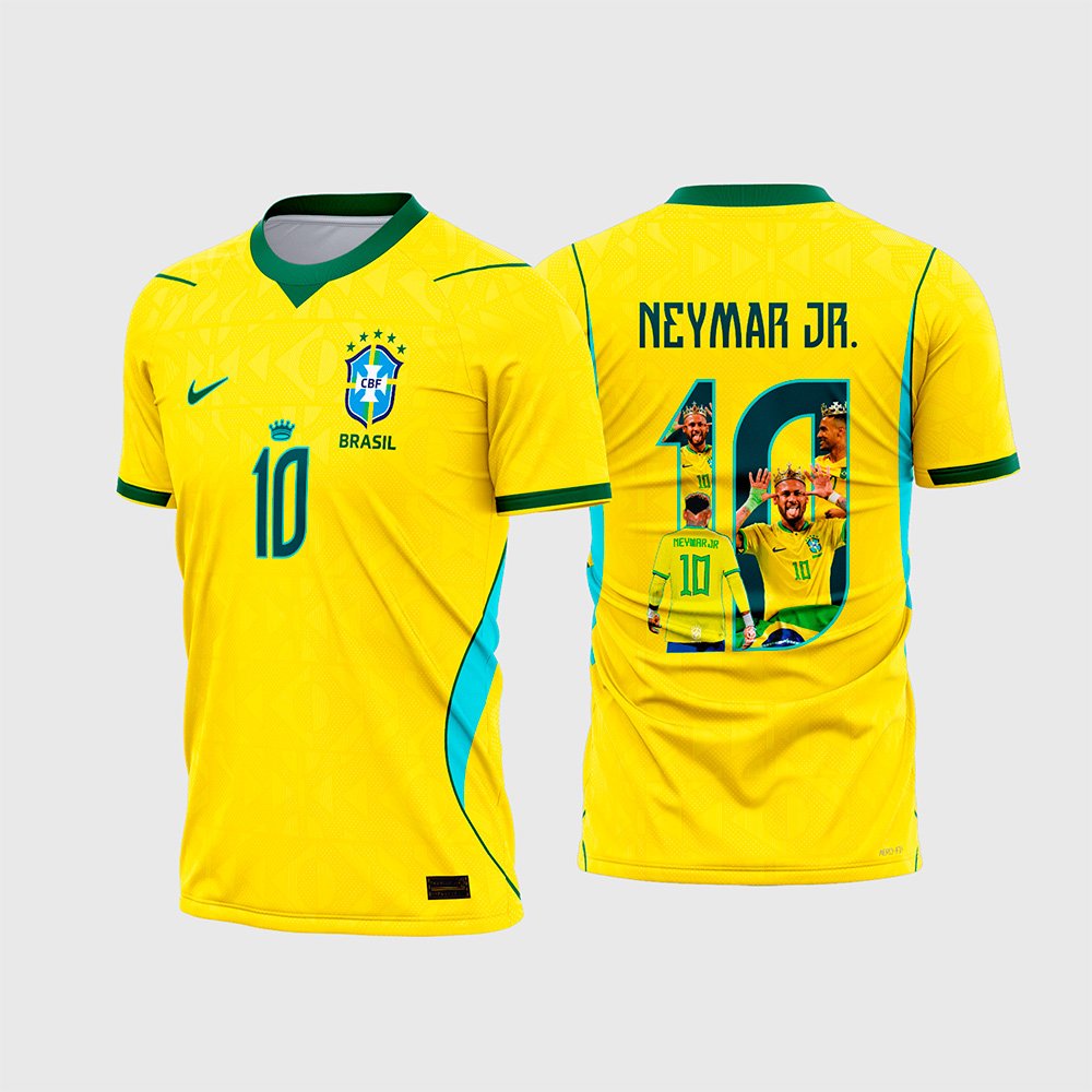 Arte Camisa Brasil Titular 2026-28 Neymar 10 Amarela