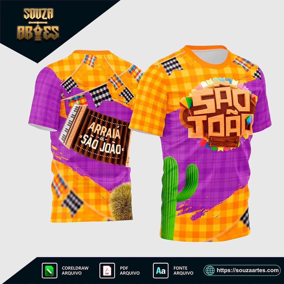 Estampa Vetor Camisa Arraiá 2025 para Festa Junina - Formato Corel Draw X7|Estampa Vetor Camisa Arraiá 2025 para Festa Junina - Formato Corel Draw X7