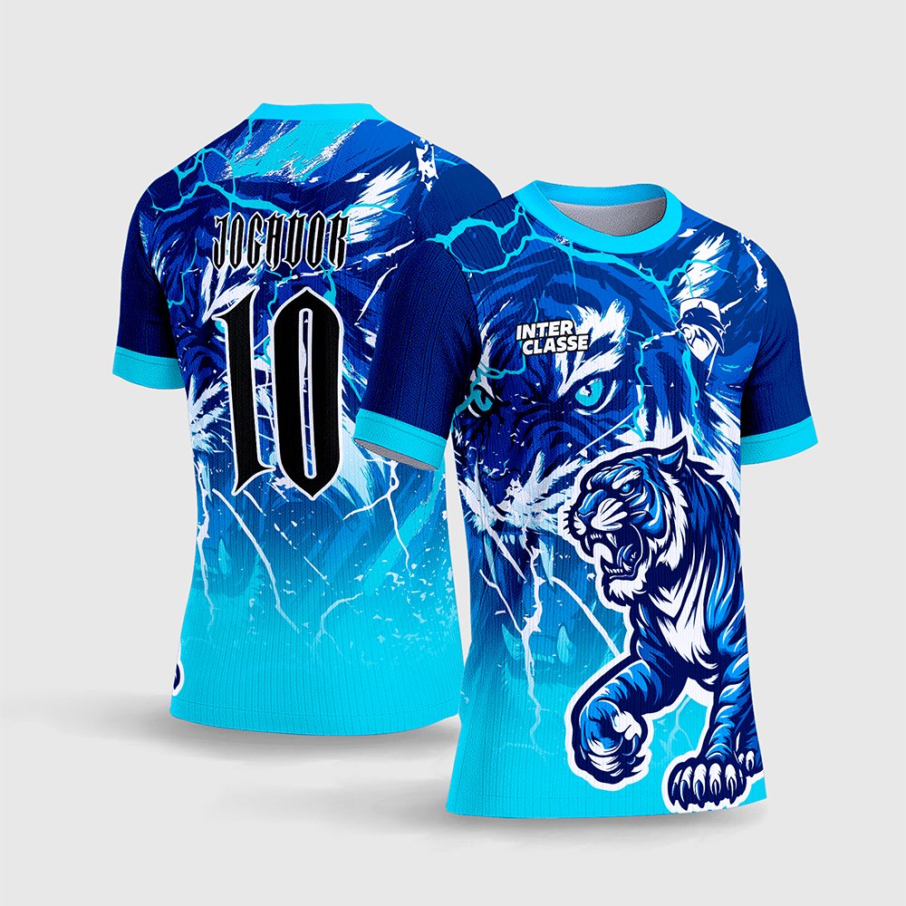 Arte Vetor Camisa de Interclasse Tigre Azul