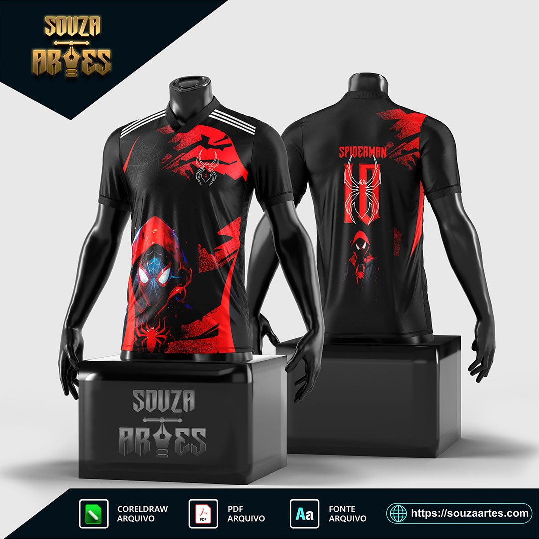 Arte Vetor Camisa Homem-Aranha Interclasse 2024 - 2025 em Corel Draw, PDF e fonte TTF - Design Exclusivo