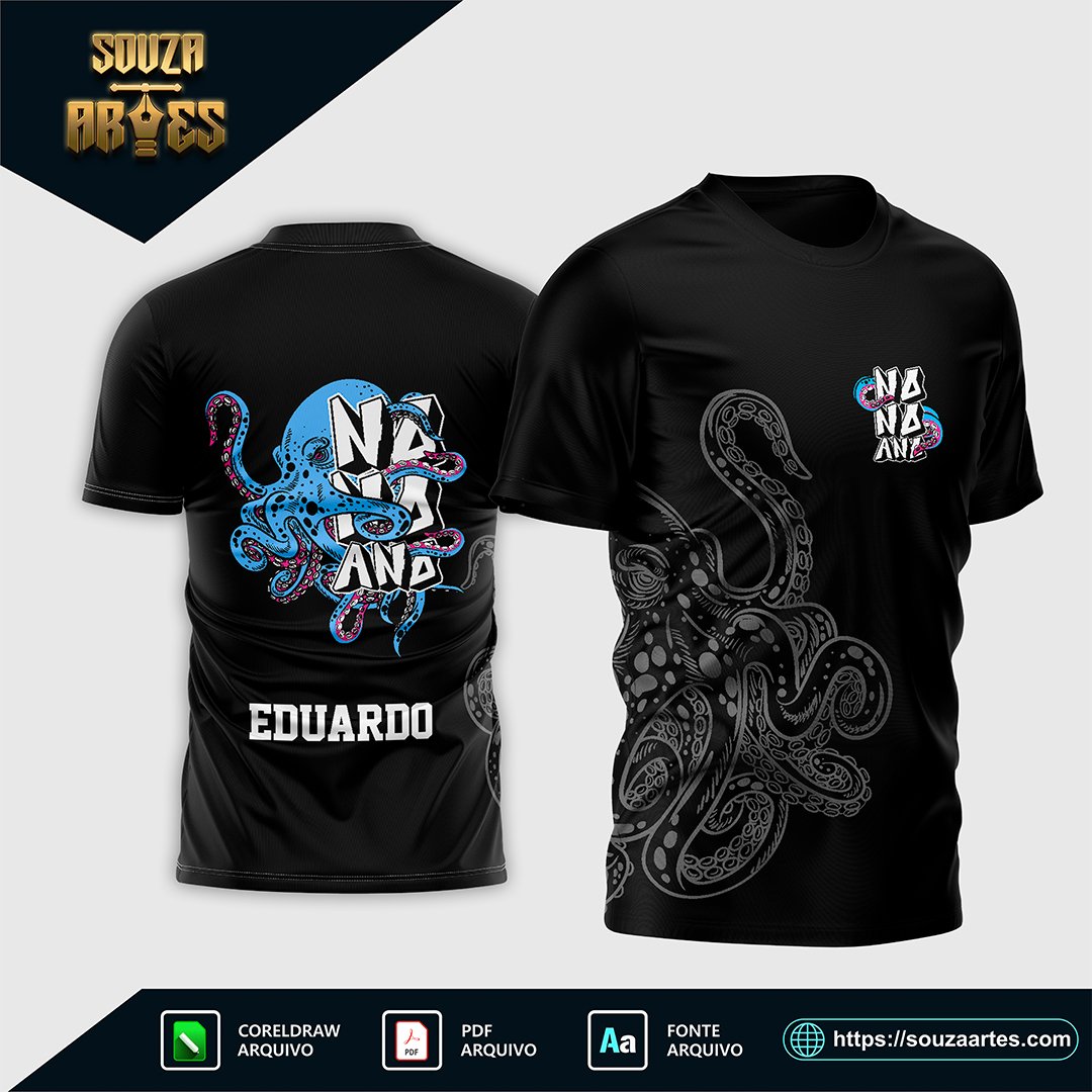 Mockup de Camisa com Estampa de Polvo para Formandos 2025|Arte Vetor Estampa Camisa Nono Ano Polvo