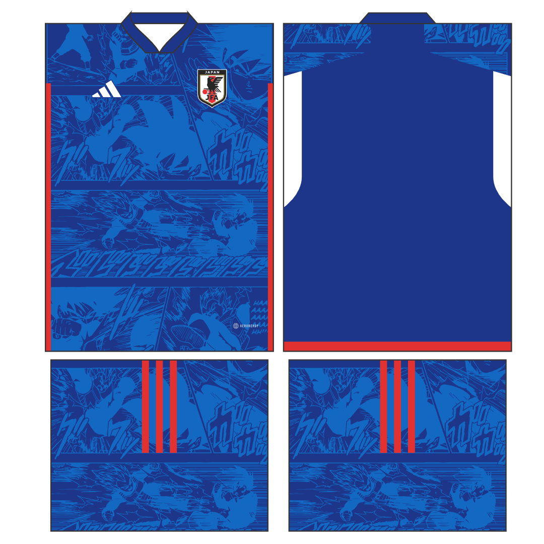 Design Vetorial para Camisa com tema Japão Dragon Ball Conceito 2023, disponível em formatos editáveis Corel Draw X7 e PDF.|Design de arte vetorial para camisa com conceito inspirado em Tokyo 2023-24, disponível nos formatos Corel Draw X7 e PDF. — imagem 2