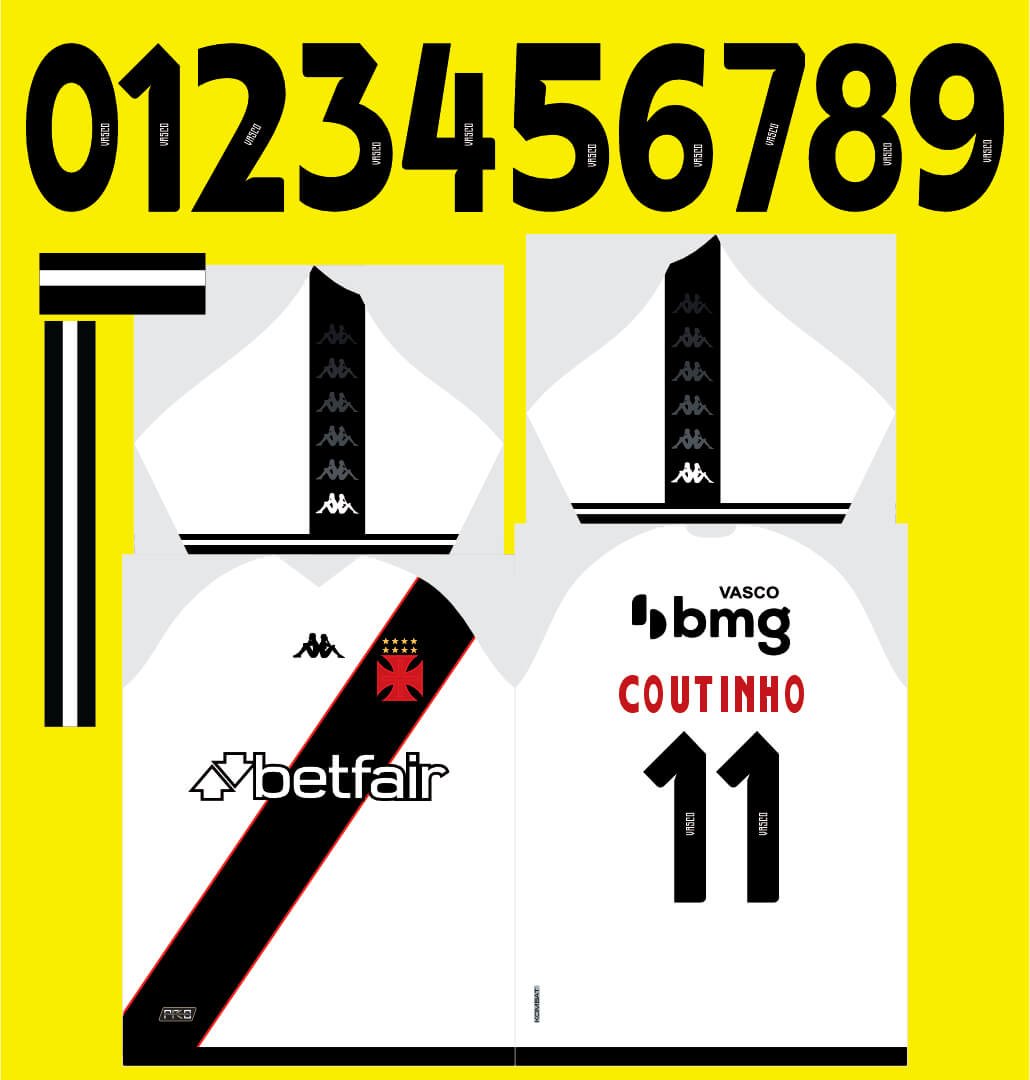 Design vetorizado da Camisa Vasco da Gama Reserva 2024 - 2025, disponível em Corel Draw X7 e PDF, ideal para personalização.|Design digital vetorizado da camisa reserva do Vasco da Gama para a temporada 2024 - 2025, disponível em formatos Corel Draw X7, PDF e TTF.|Arte Vetor Camisa Vasco da Gama Reserva 2024 - 2025 — imagem 2