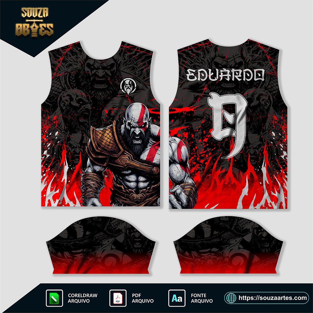 Arte Vetor Camisa Interclasse Kratos - Design Editável para Sublimação|Arte Vetor Camisa Interclasse Kratos - Design Editável para Sublimação — imagem 2