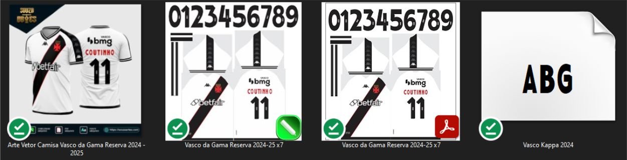 Design vetorizado da Camisa Vasco da Gama Reserva 2024 - 2025, disponível em Corel Draw X7 e PDF, ideal para personalização.|Design digital vetorizado da camisa reserva do Vasco da Gama para a temporada 2024 - 2025, disponível em formatos Corel Draw X7, PDF e TTF.|Arte Vetor Camisa Vasco da Gama Reserva 2024 - 2025 — imagem 3