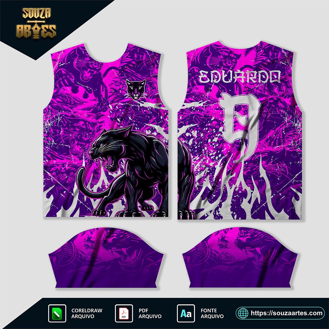 Arte Vetor Camisa Interclasse Pantera Roxa - Design Exclusivo para Sublimação|Arte Vetor Camisa Interclasse Pantera Roxa - Design Exclusivo para Sublimação — imagem 2