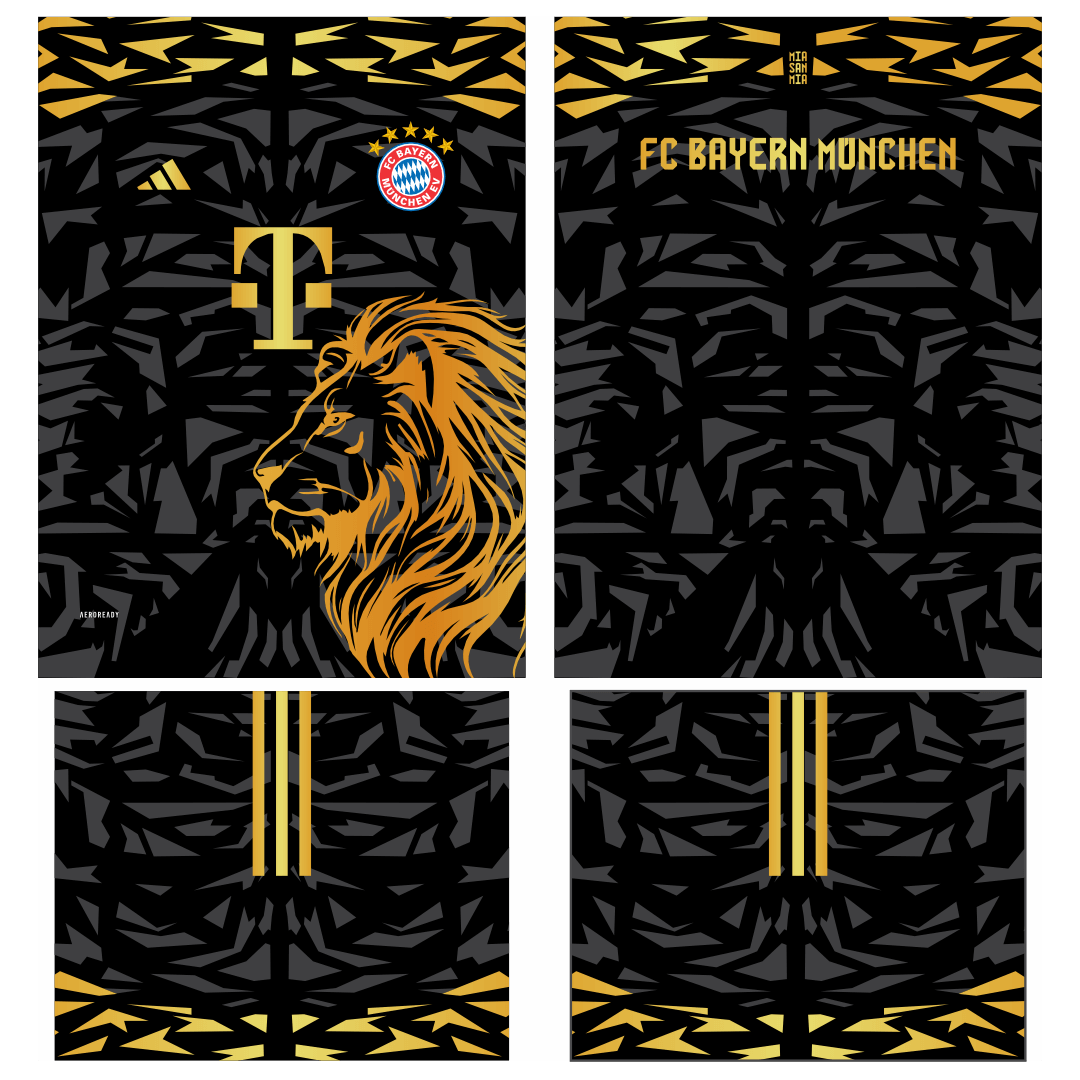 Arte Vetor Camisa Bayern de Munique Conceito Leão Dourado 2024, design digital em formato Corel Draw X7 e PDF, 100% editável.|Arte Vetor Camisa Bayern de Munique Conceito Leão Dourado 2024, design digital em formato Corel Draw X7 e PDF, 100% editável. — imagem 2