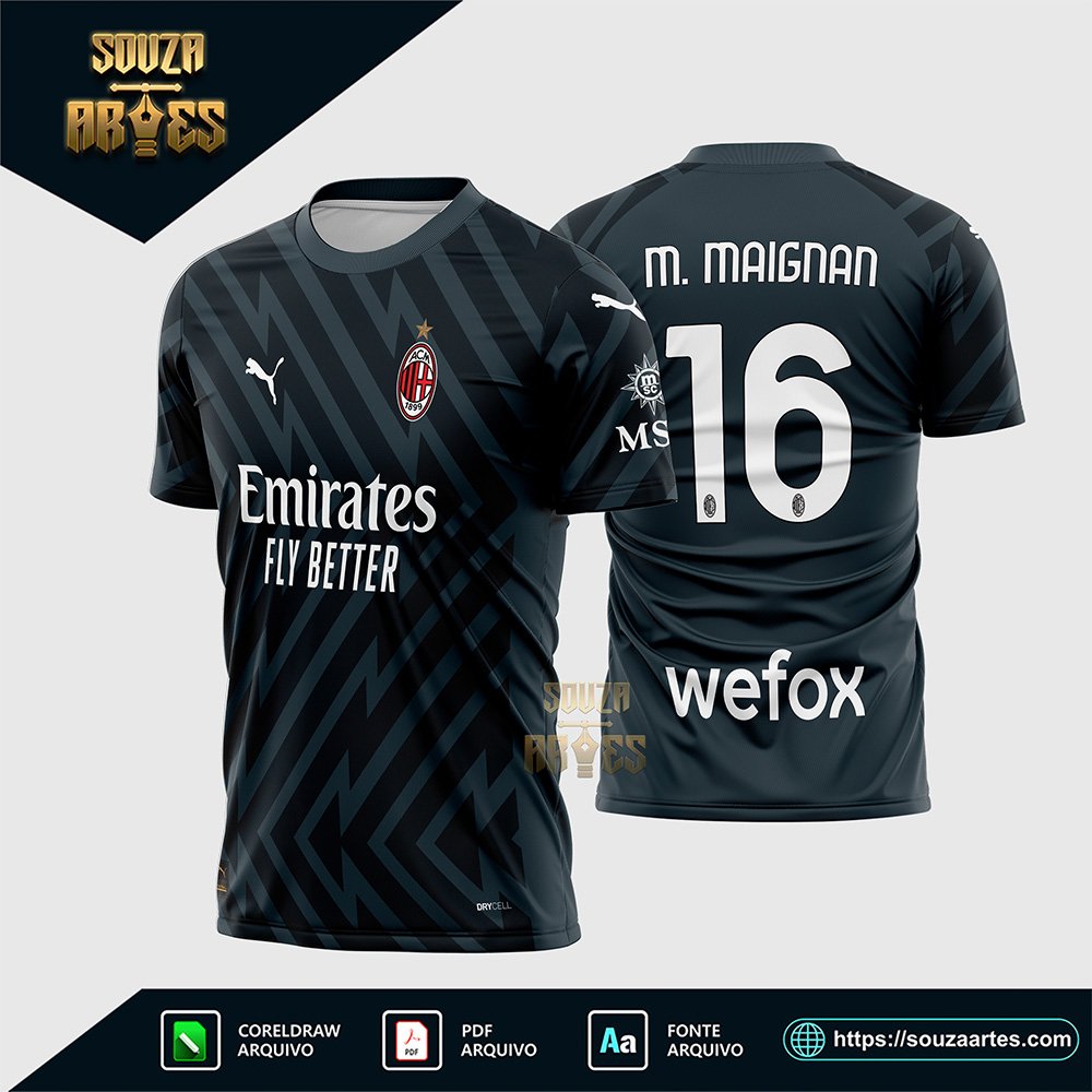 Arte Vetor Camisa AC Milan Goleiro 2023-24 Corel Draw X7 para sublimação|Arte Vetor Camisa AC Milan Goleiro 2023-24 Corel Draw X7 para sublimação|Arte Vetor Camisa AC Milan Goleiro 2023-24 Corel Draw X7 para sublimação — imagem 2