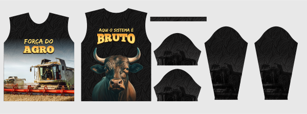 Arte Vetor Camisa Agro 2025 - Design de colheitadeira e boi representando a força do agro brasileiro.|Design vetorial da camisa Agro 2025 com colheitadeira e boi, simbolizando a força e a tradição rural do Brasil. — imagem 2