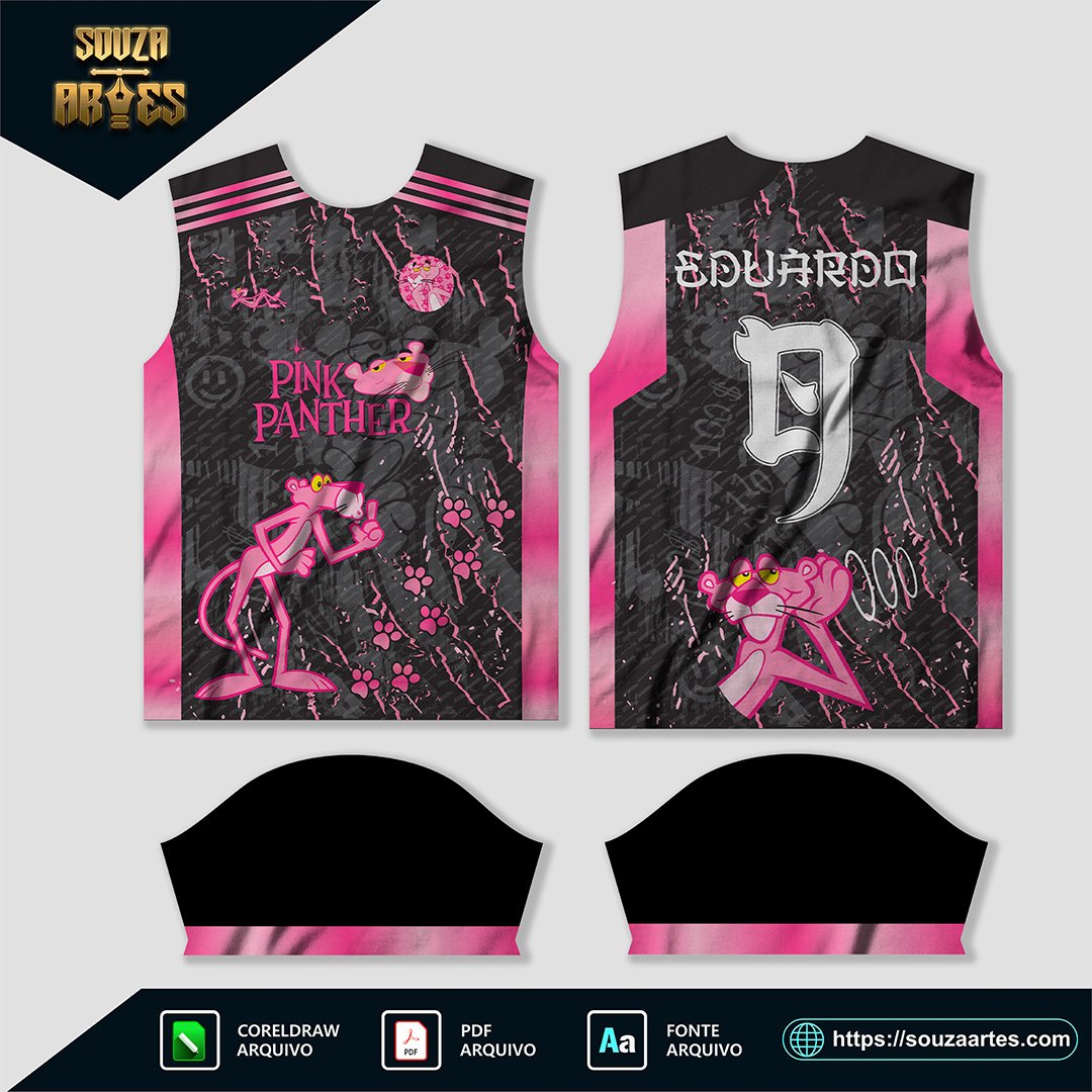 Design vetorial de camisa Interclasse Pantera Cor de Rosa 2025 para edição em Corel Draw e PDF|Design vetorial de camisa Interclasse Pantera Cor de Rosa 2025 para edição em Corel Draw e PDF — imagem 2