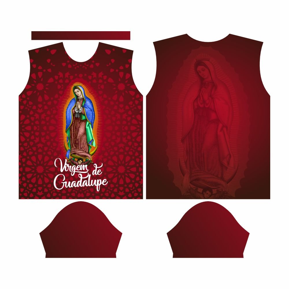 Arte Vetor Camisa Religião - Virgem De Guadalupe - Modelo 01, design digital em formato Corel Draw X7 e PDF, 100% editável| — imagem 2