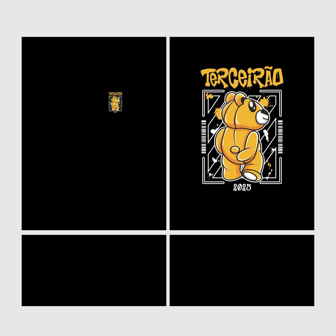 Design vetorial da Arte Vetor Camisa Terceirão Urso Amarelo 2025, editável em Corel Draw X7, PDF e Fonte TTF|Design vetorial da Arte Vetor Camisa Terceirão Urso Amarelo 2025, editável em Corel Draw X7, PDF e Fonte TTF — imagem 2